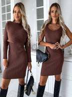 Ema - Conjunto de jersey de punto y vestido camisero