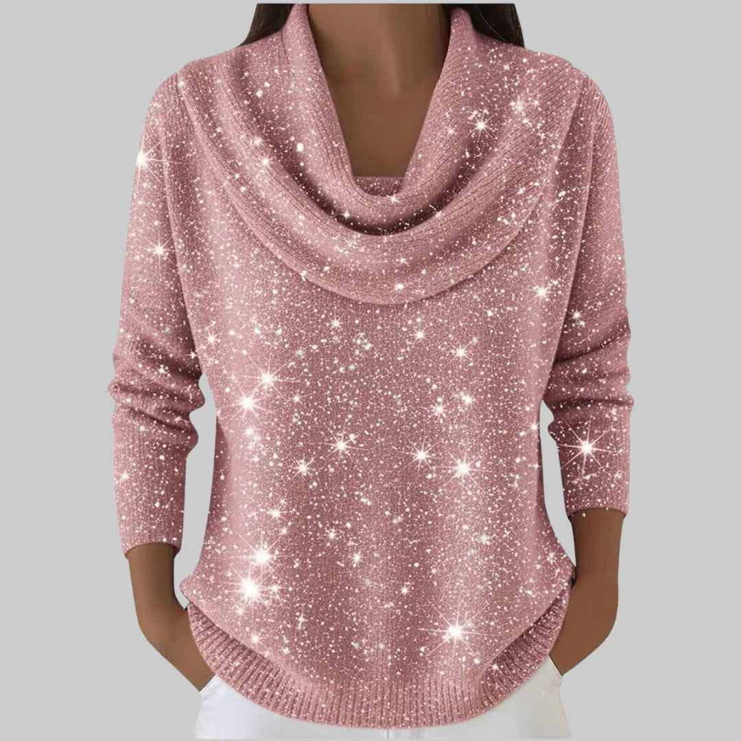 Bea - Jersey de cuello suave con brillo sutil