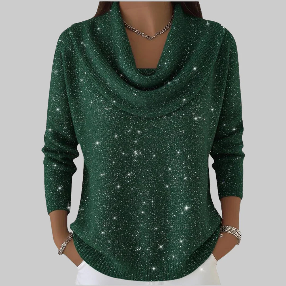 Bea - Jersey de cuello suave con brillo sutil