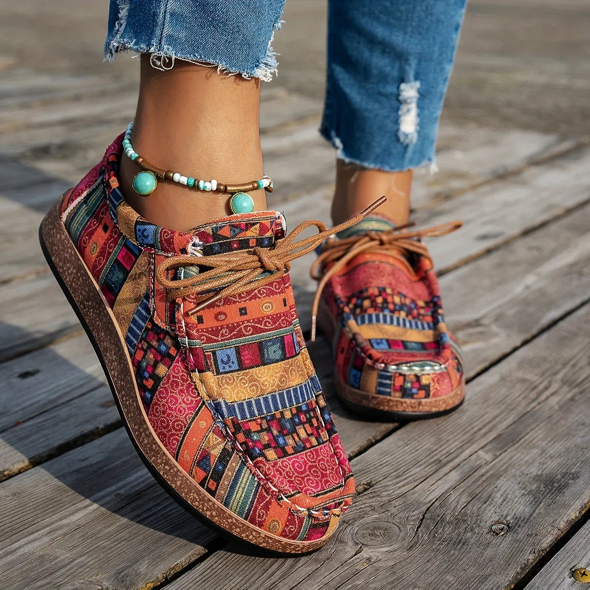 Maia – Zapatos con estampado étnico
