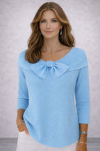 Lidia - Blusa de punto elegante con lazo en el cuello