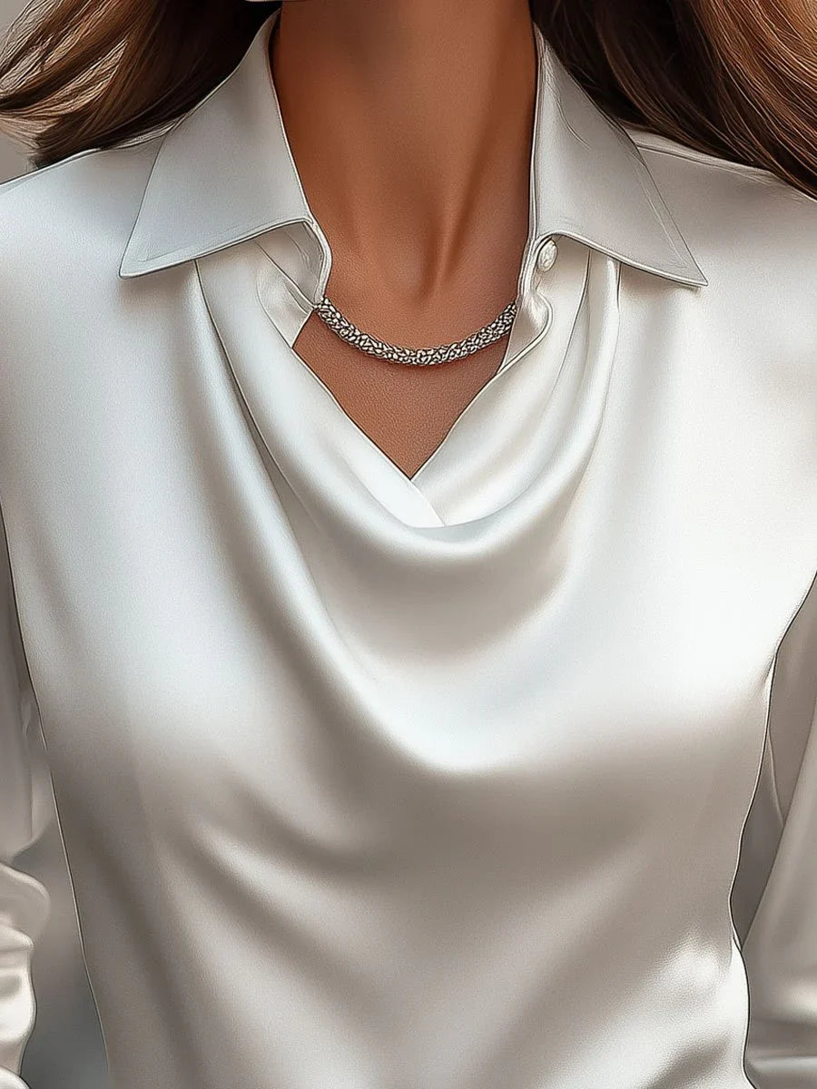 Ester - Blusa elegante con cuello drapeado